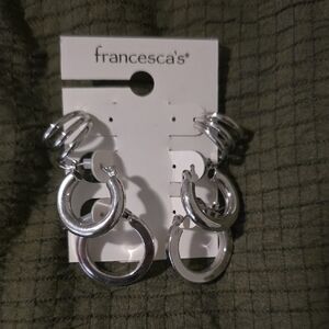 Francesca's Collections Shiny Silver Hoop Earrings